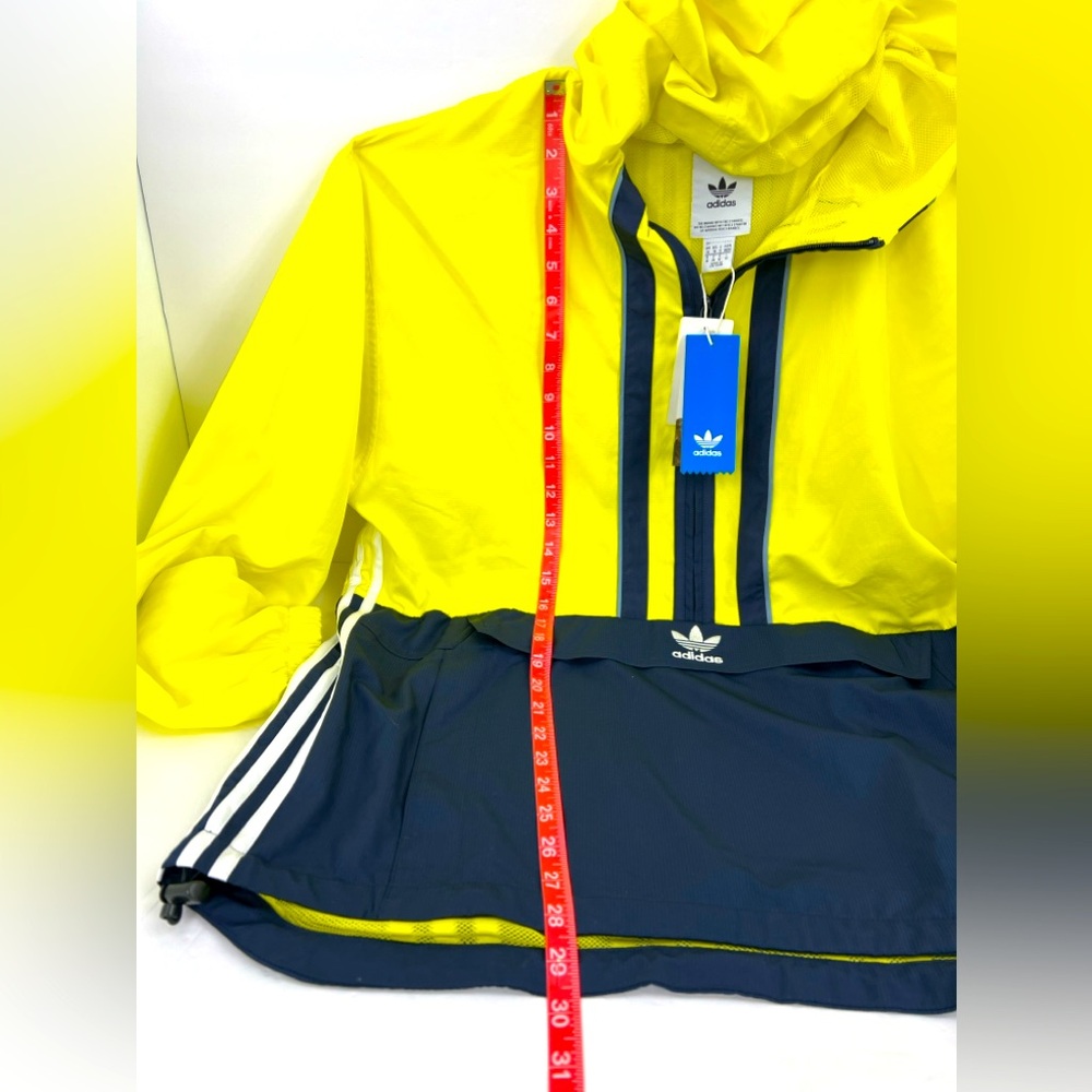 ADIDAS ORIGINAL WINDBREAKER, ANORAK HOODIE,YELLOW & BLUE,MEDIUM,100% POLYESTER - Picture 14 of 16